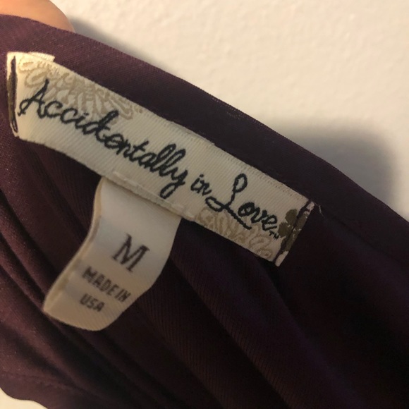 Accidentally in love Plum Purple Dress Woman’s Medium Ruffle Aline - Picture 5 of 7